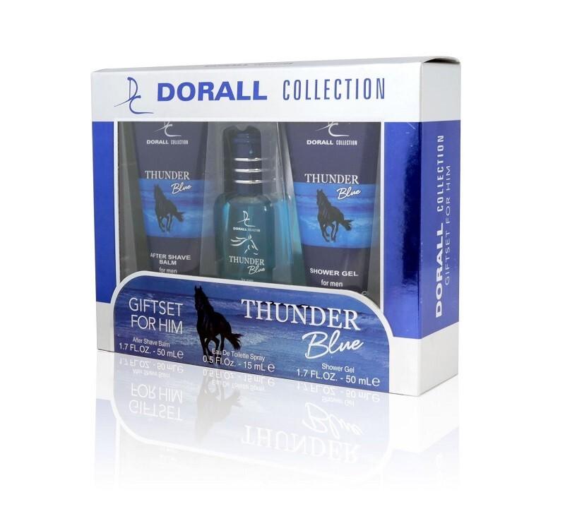 THUNDER BLUE men's designer cologne  3 piece Gift Set by DORALL COLLECTION