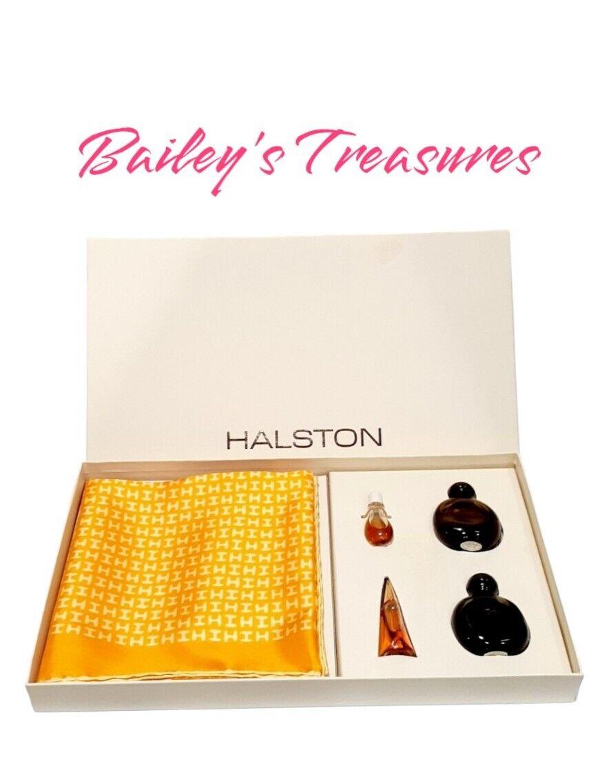 Vintage Halston Miniature Perfume Cologne Set with Scarf SEE DESCRIPTION