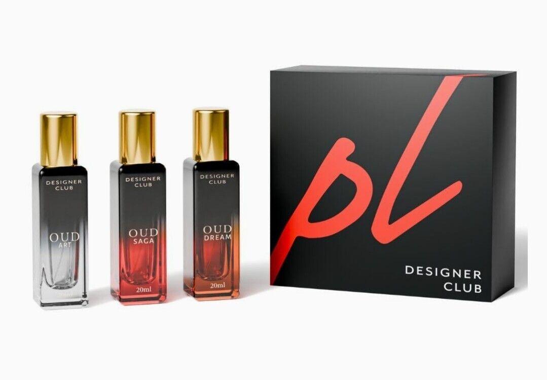 2 X Perfume Lounge Designer Club Oud Unisex Perfume Gift Set 3 X 20 ml Fast Ship