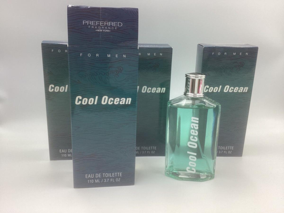 COOL OCEAN Men's Designer 3.4 oz EDT Cologne by PREFERRED FRAGRANCE SET 4 PCS