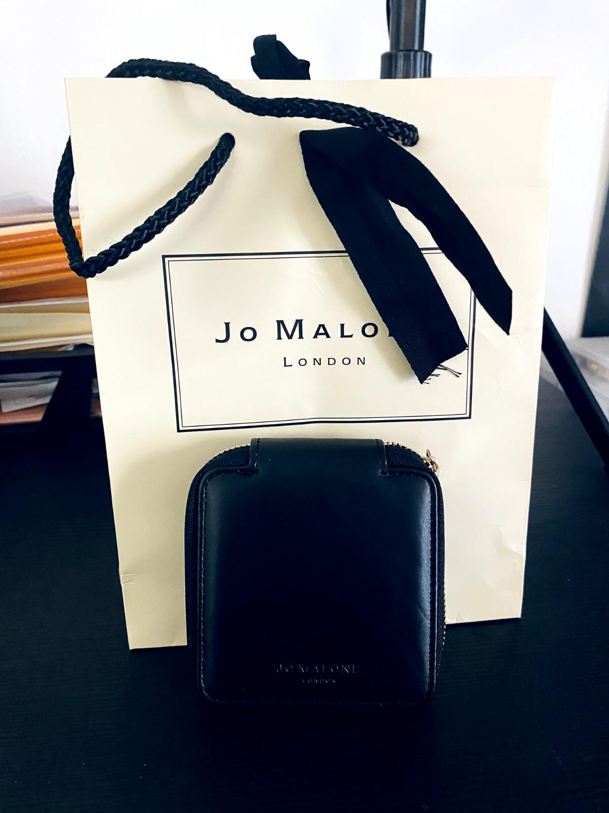 NEW...2 pc Jo Malone Cologne Miniature Travel Purse 0.3 oz Leather Case Gift Set