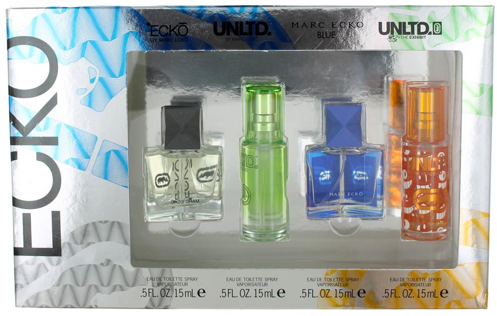 Mark Ecko For Men 4 piece set: Miniature EDT 0.5 oz Cologne Spray Shopworn New