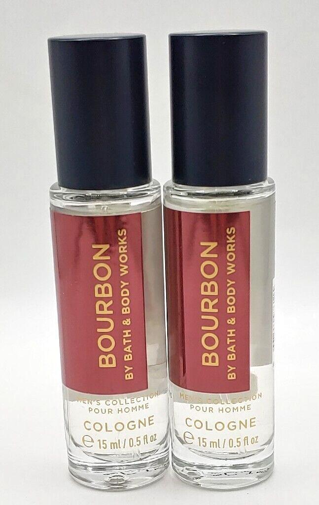 Set of 2~Bath & Body Works Mens Collection Bourbon Cologne Sprays travel 0.5 oz 