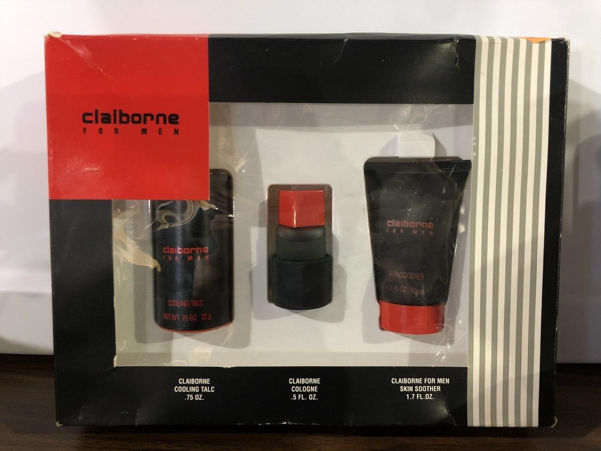 Set Claiborne for Men Cooling Talc, Cologne And Skin Soother Travel Size! NIB