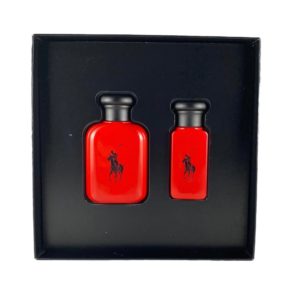 Ralph Lauren POLO RED Cologne EDT Spray For Men 2 Pc Set 2.5 oz +Travel Size NIB