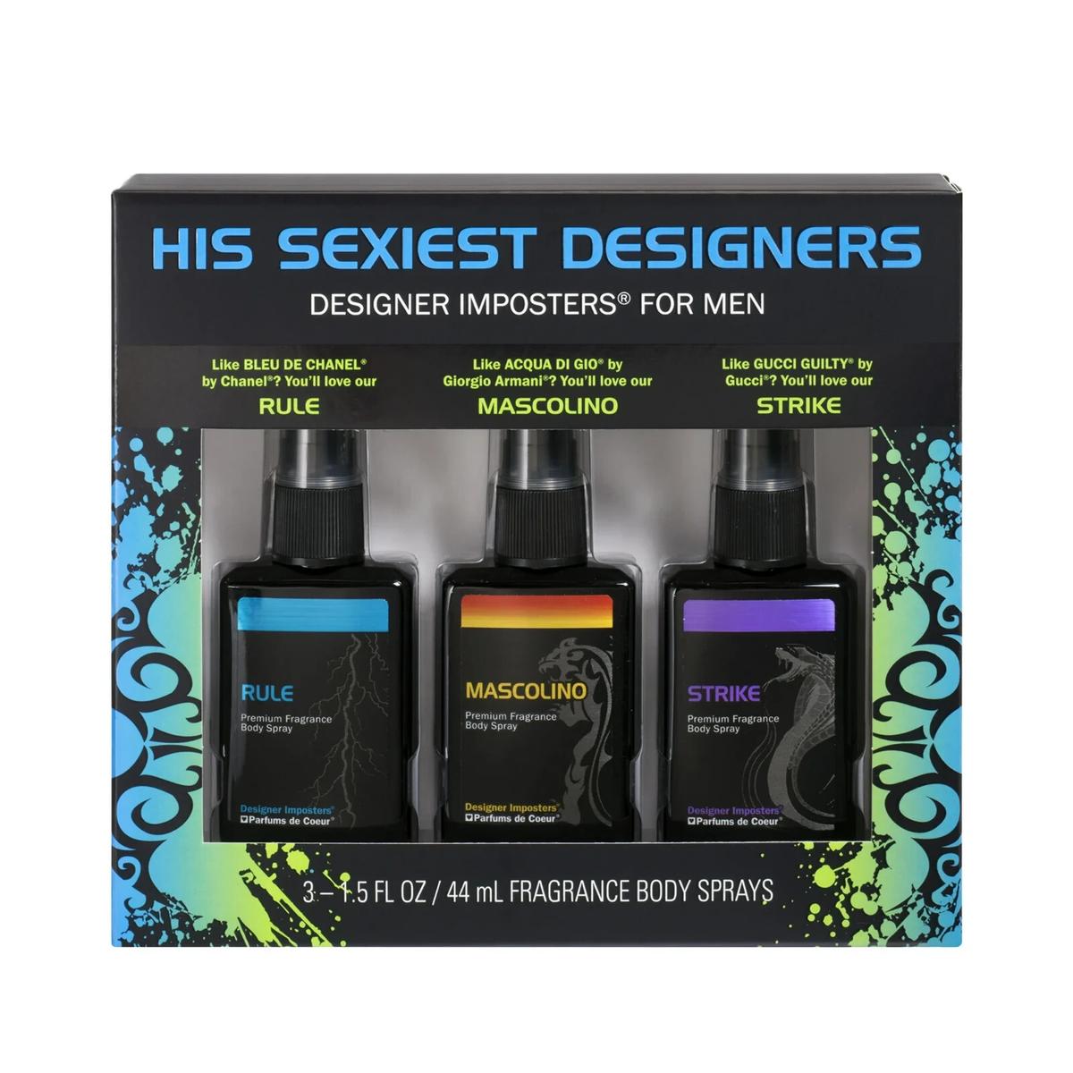 Designer Imposters His Sexiest Men's Fragrance Gift Set Blue Set 1.5 ounces each