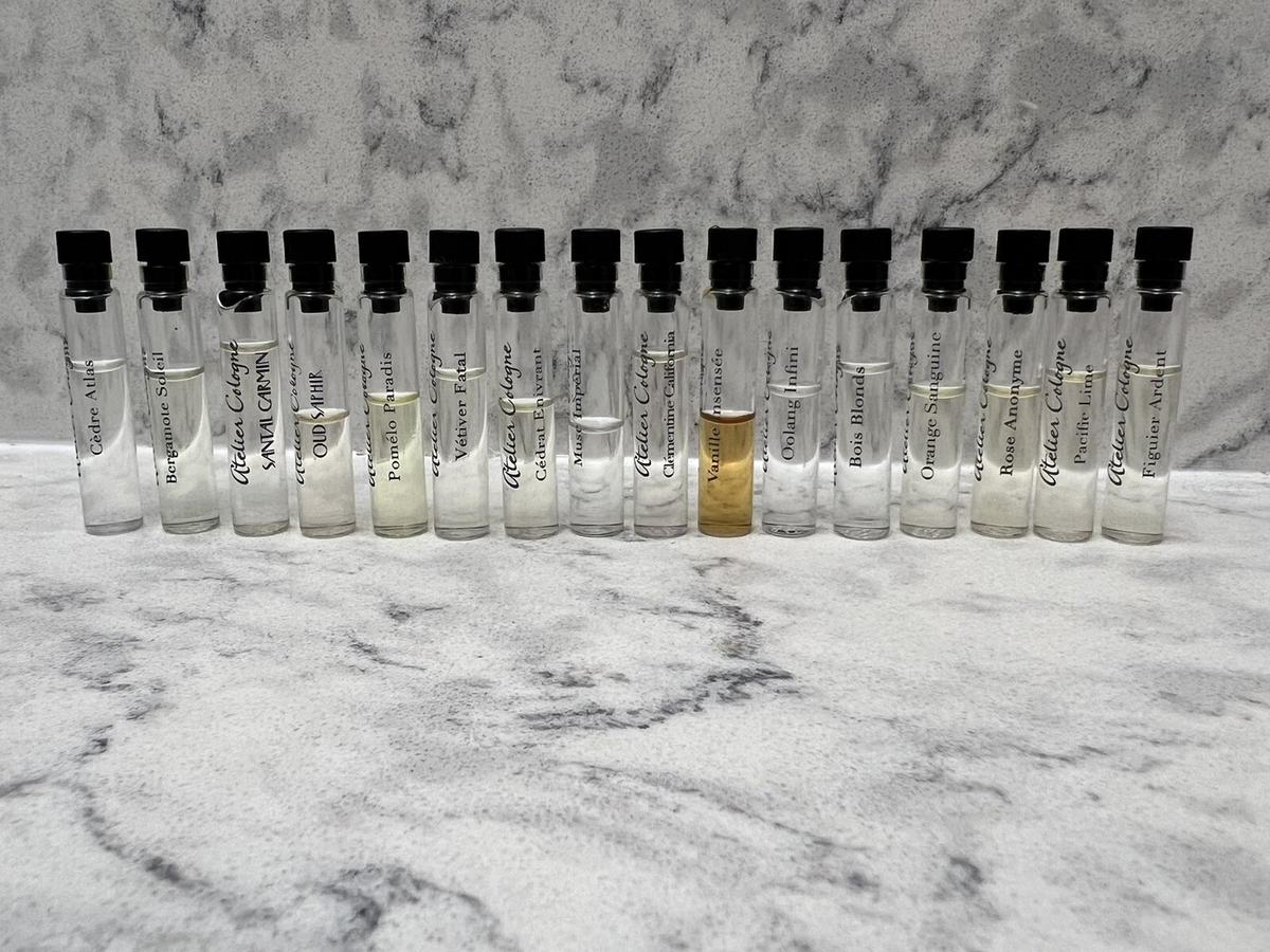 Atelier Cologne Discovery Set of 16 splash vials 0.06oz/1.7ml each, Used