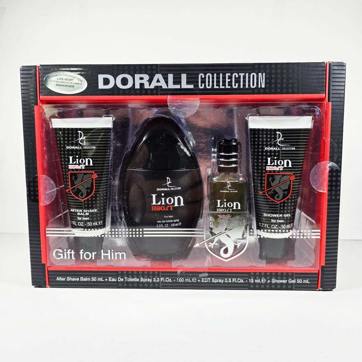 LION HEART Men's Designer Cologne 4 pc Gift Set by DORALL COLLECTION