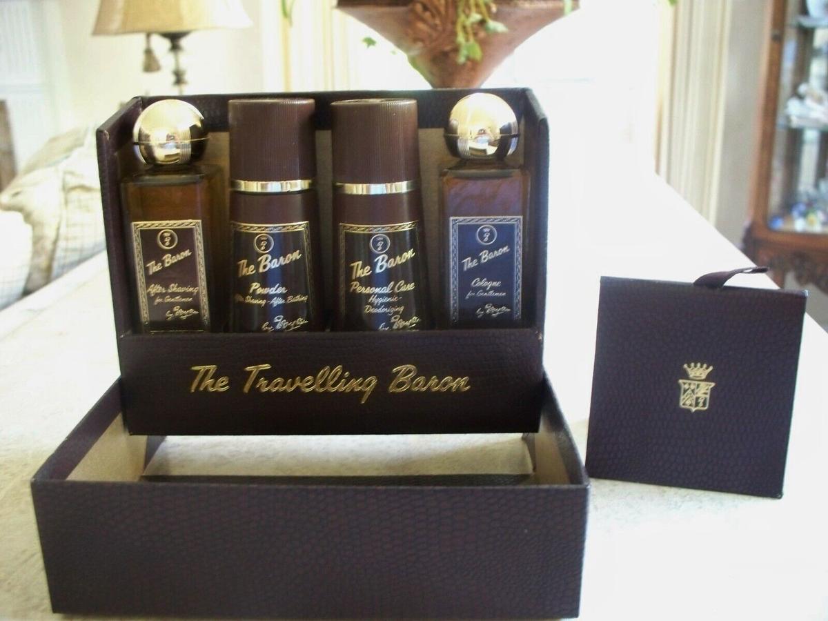 Vintage The Baron Travel Cologne After Shave Set by Evyan Perfumes