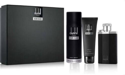 Dunhill DESIRE BLACK 3 PC Luxury Set Cologne , Shower Gel & Body Spray For Men