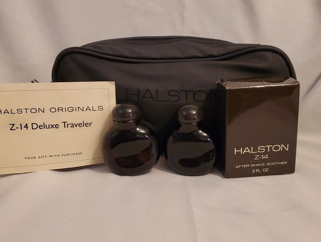 Halston Z-14 Men Gift Set 4 Pcs 1oz Cologne After Shave Lotion & Soother Travel