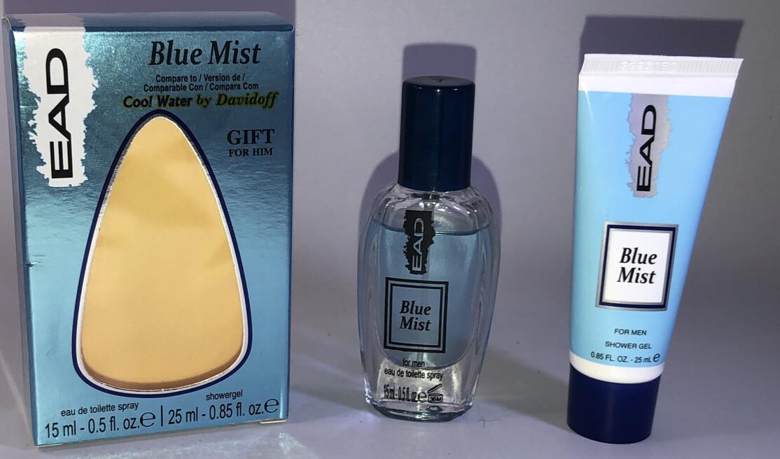 EAD Blue Mist Cologne 0.5oz & Shower Gel 0.85oz Gift/Travel Set-NEW-SHIPS N 24HR