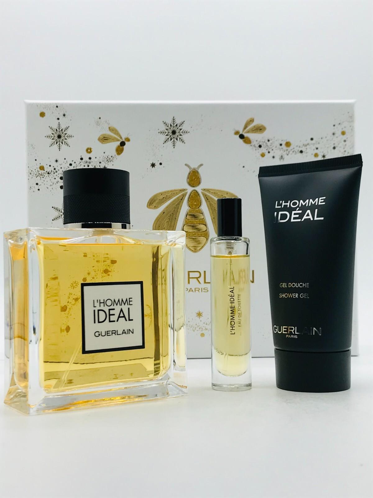 Guerlain L'Homme Ideal Men 3pc Set Cologne Spray 3.3 oz Shower Gel Travel Spray