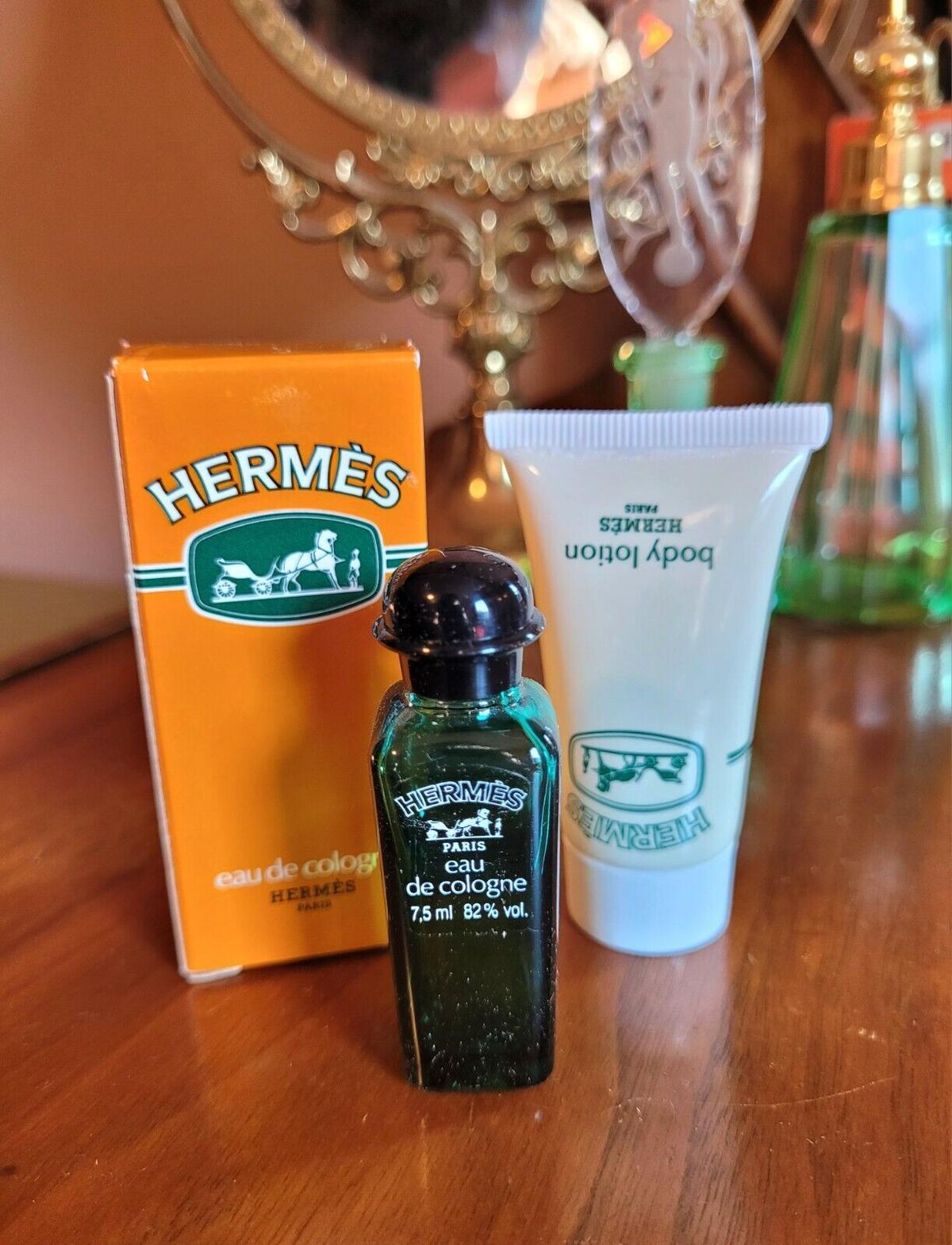 Vtg EAU D'ORANGE VERTE by HERMES Men 7.5ml Cologne & .5oz Lotion Travel Size Set