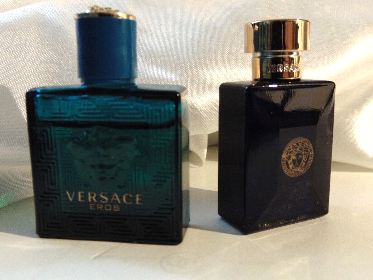 versace DYLAN BLUE & EROS eau de toilette DAB ON travel cologne set FOR MEN