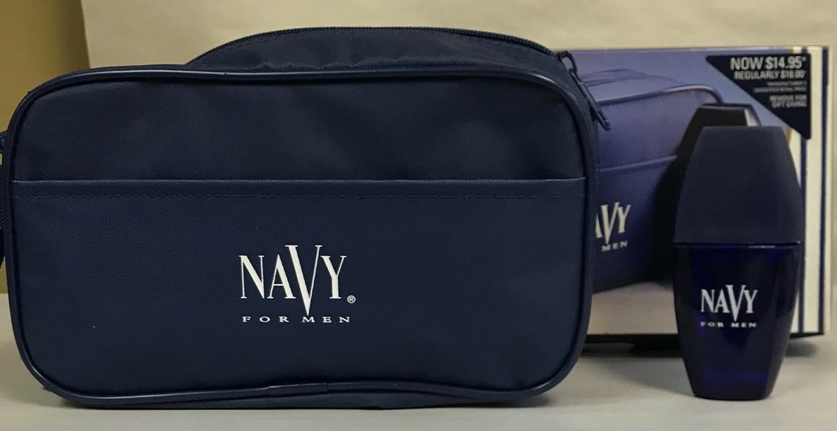 12 Navy  Gift Set 1 oz spray cologne  with Designer Mens Navy  Bag New In Box