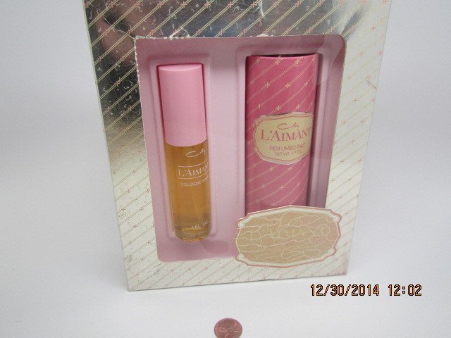 ORIGINAL SET L'AIMANT WOMEN COLOGNE 1oz/30mlSpray+TALC 120g/3.7oz HARD to FIND