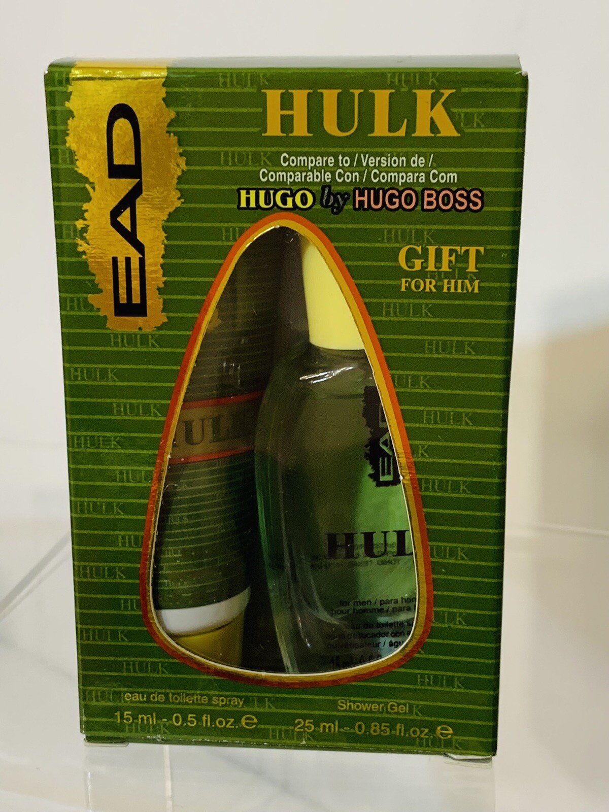 EAD Hulk Cologne 0.5oz & Shower Gel 0.85oz Gift/Travel Set-BRAND NEW