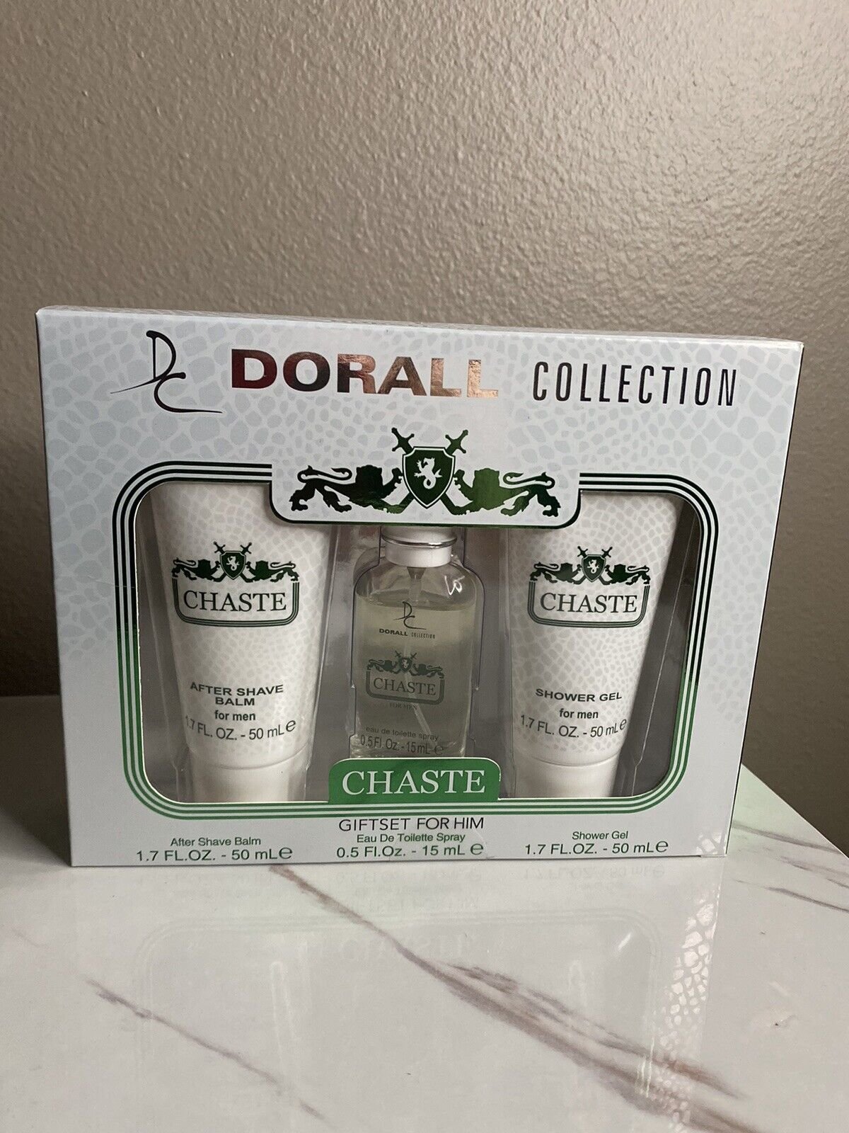 CHASTE men's  designer cologne with a 3 piece Gift Set by DORALL COLLECTION