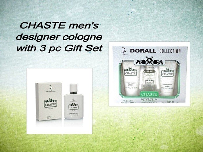 CHASTE men's  designer cologne with a 3 piece Gift Set by DORALL COLLECTION