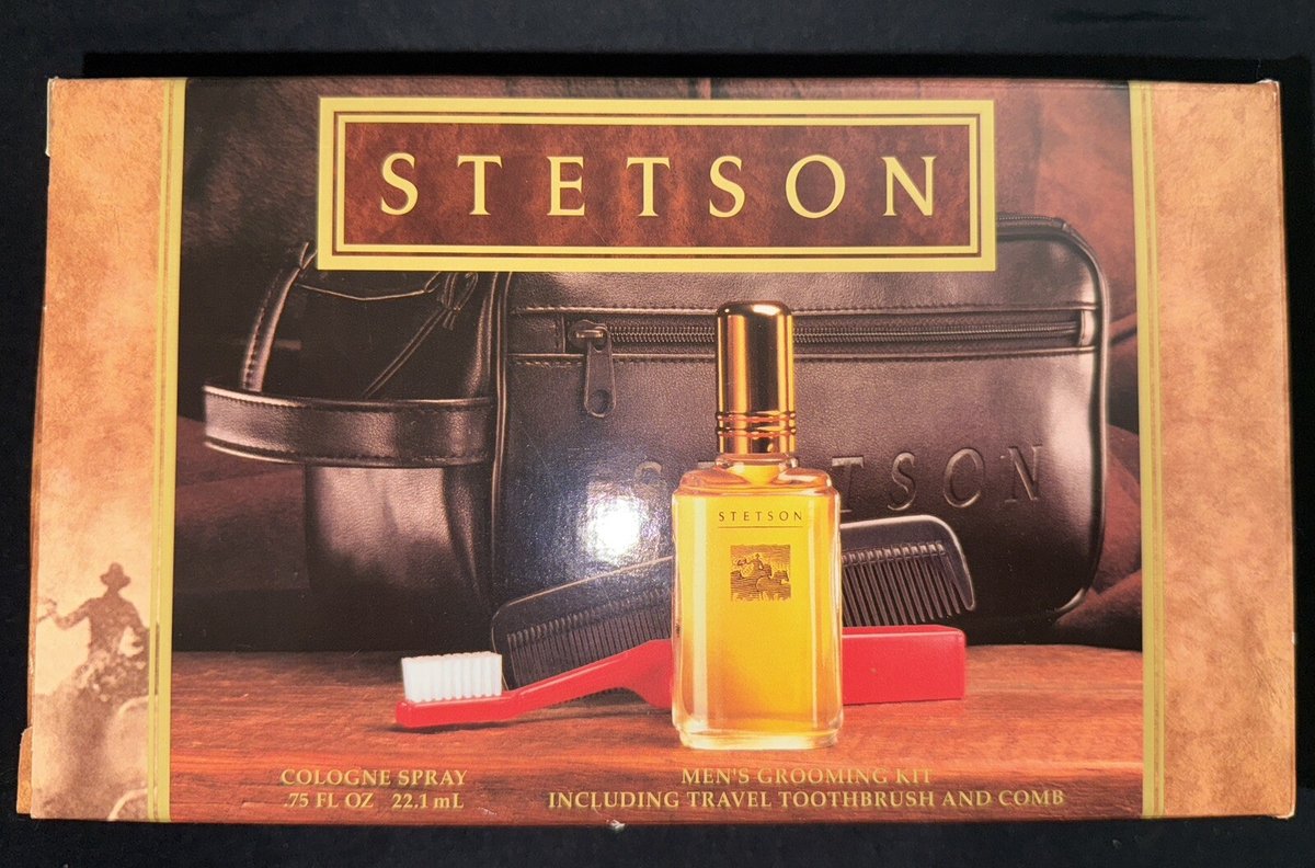 Vintage coty STETSON .75oz Cologne Spray Grooming Kit Travel GIFT SET New NIB