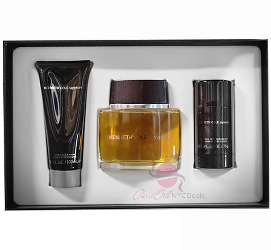 Kenneth Cole Signature 3 Pc Set for Men-3.4 oz EDT Sp+3.4 oz A/Shave+2.5 oz Deo