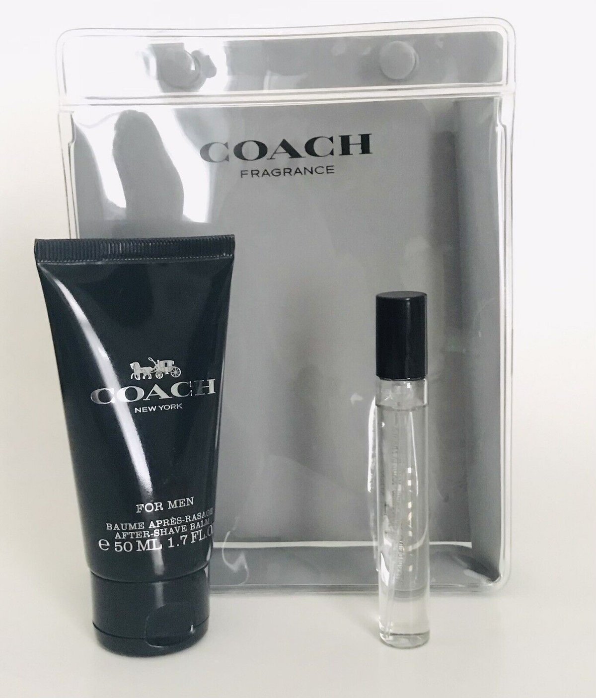 COACH Men Fragrance Travel Set .25oz Cologne Spray + 1.7oz After Shave Balm NEW