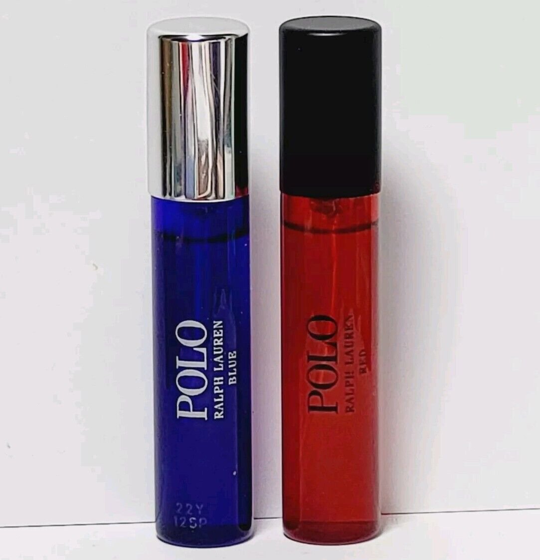 Ralph Lauren Polo Blue & Red 10ml  Eau De Toilette Travel Spray Set Mens Cologne