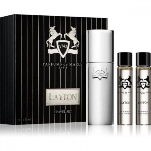 Parfums De Marly Layton Royal Essence Cologne 3 x .34 oz EDP Sprays Travel Set