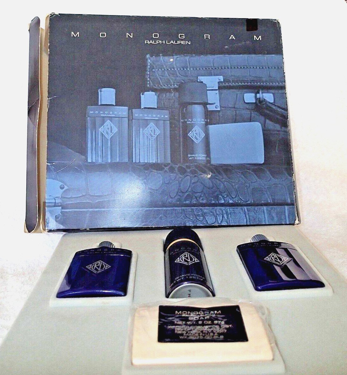 R. Lauren designer of CHAPS * MONOGRAM * Cologne/AS/Foam & Soap ~ NEW in Box SET